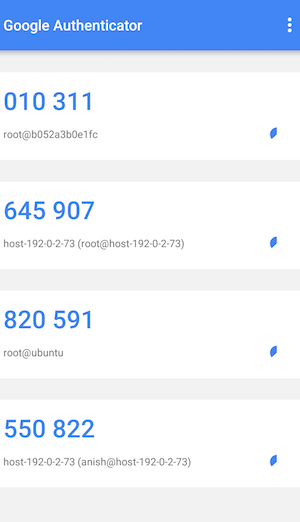 Google Authenticator Code Generated from the APP 