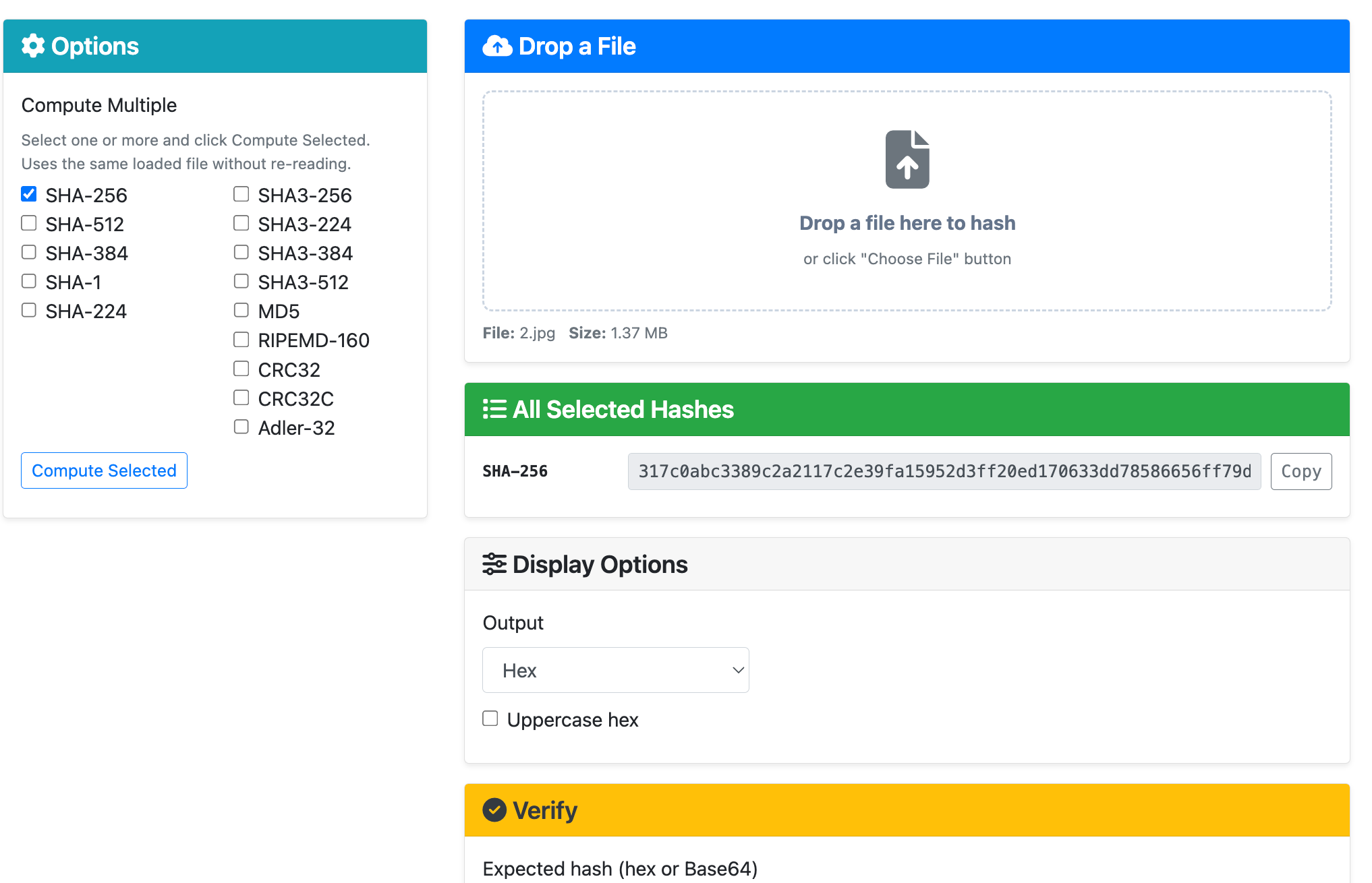 File Hash Generator - Online Checksum Calculator | 8gwifi.org